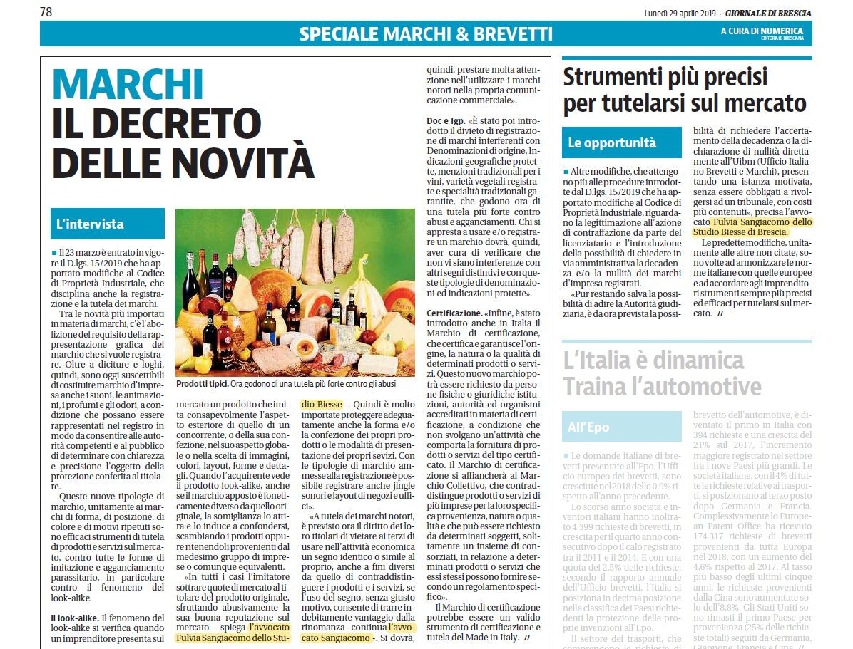 Intervista avv. Sangiacomo - marchi